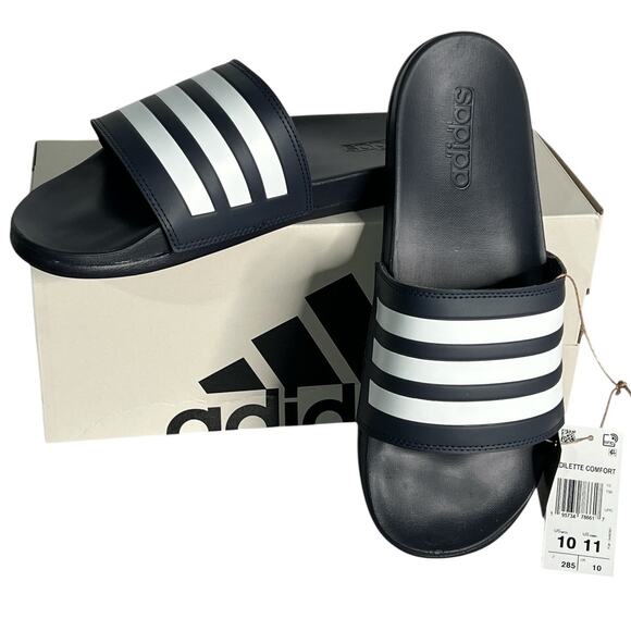Adidas Mens Slides Adilette Comfort‎ Size 10 NEW - Picture 1 of 4